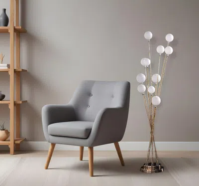 Hivvago 46" Gold 11 Led Novelty Floor Lamp With White In Gray