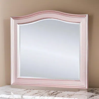 Hivvago 46 Inch Contemporary Style Wooden Frame Mirror, Rose Pink