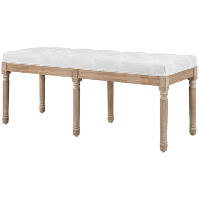 Hivvago 46" Linen Upholstered Bedroom Bench With Padded Cushion