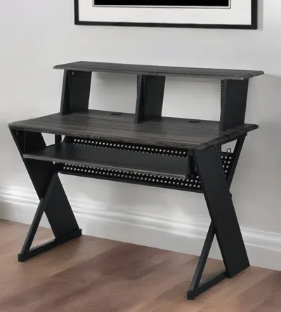 Hivvago 47" Black Wood And Metal Computer Desk