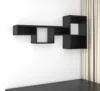 Hivvago 47" Black Wood Wall Mounted Cubby Shelf In Black