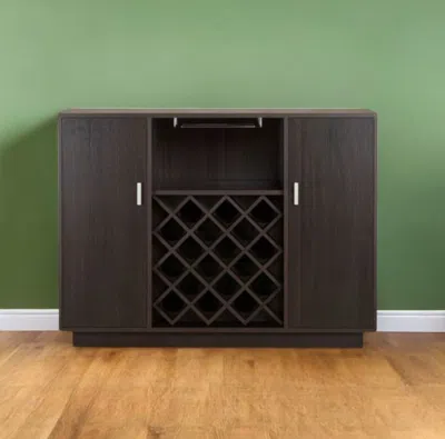 Hivvago 47" Espresso Server With Two Doors In Black