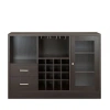 Hivvago 47" Espresso Solid Wood Frame With Five Shelves And Two Drawers In Black