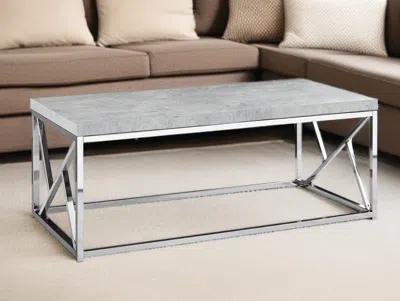 Hivvago 47" Gray And Silver Iron Coffee Table