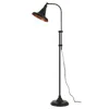Hivvago 47 Inch Adjustable Metal Floor Lamp And Tapered Shade, Black In Black