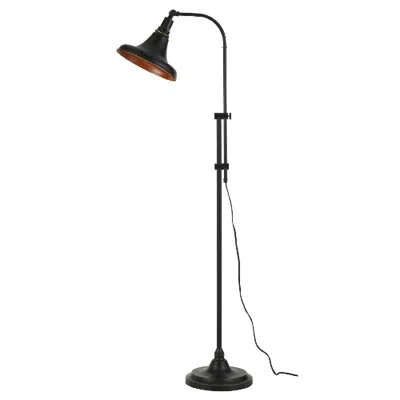 Hivvago 47 Inch Adjustable Metal Floor Lamp And Tapered Shade, Black