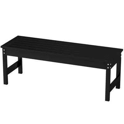 Hivvago 47 Inch Outdoor Backless Garden Bench In Black