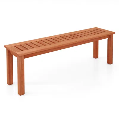 Hivvago 47 Inch Patio Wood Bench With Slatted Seat 2-person