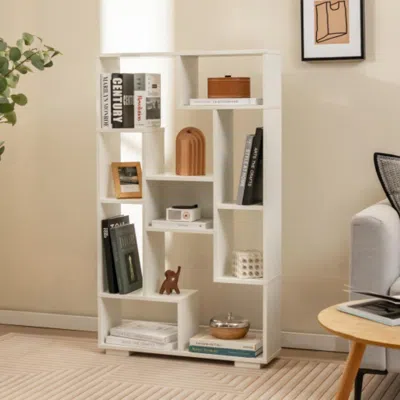 Hivvago 47-inch Tall Bookshelf For Home Office Living Room-white