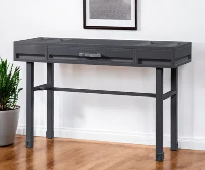 Hivvago 47" Metal Iron And Wood Vanity Table In Black