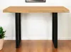 Hivvago 47" Natural And Black Solid Wood And Metal Live Edge Console Table In Brown