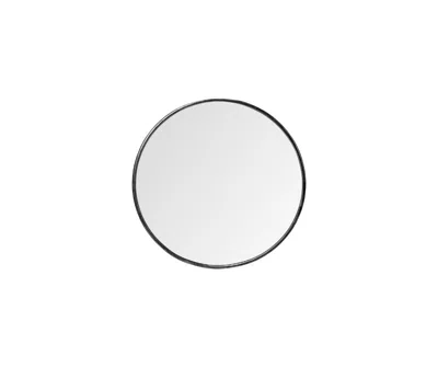 Hivvago 47" Round Black Metal Frame Wall Mirror In Multi