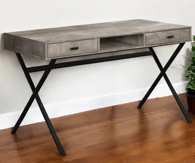 Hivvago 47" Taupe And Black Computer Desk With Two Drawers