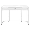 Hivvago 47" White And Silver Wood And Metal Sled Computer Desk In White