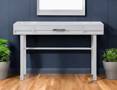 Hivvago 47" White Iron Vanity Table