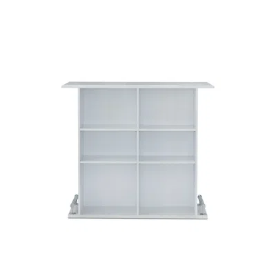 Hivvago 47" White Wood Rectangular Bar Table