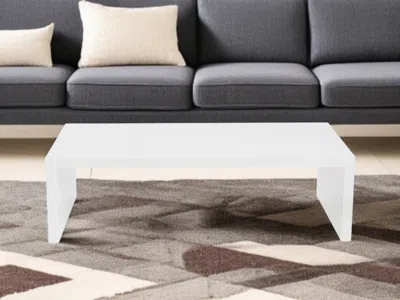 Hivvago 47" White Wood Sled Coffee Table