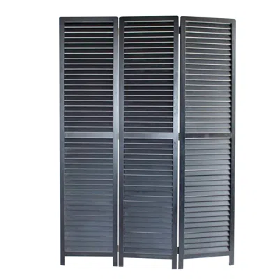 Hivvago 47 X 67 Black Wood Screen In Gray