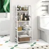 Hivvago 47.5 Inch 4-tier Multifunctional Bamboo Bookcase Storage Stand Rack-white