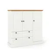 Hivvago 47.5 Inch Kitchen Freestanding Storage Cabinet With 3 Doors And 2 Large Drawers In White