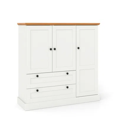 Hivvago 47.5 Inch Kitchen Freestanding Storage Cabinet With 3 Doors And 2 Large Drawers