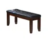 Hivvago 48" Black And Brown Upholstered Pu Leather Bench In Brown
