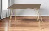 Hivvago 48" Brown And Gold Solid Wood And Iron Dining Table In Brown