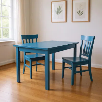 Hivvago 48" Caribbean Blue Solid Wood Dining Table