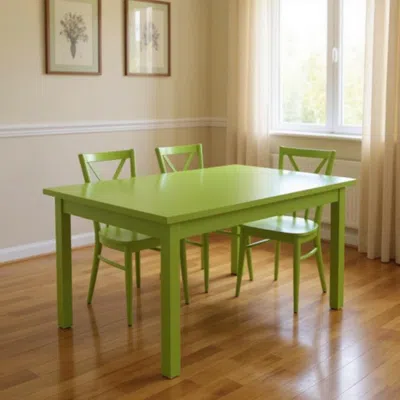 Hivvago 48" Chartreuse Solid Wood Dining Table In Green