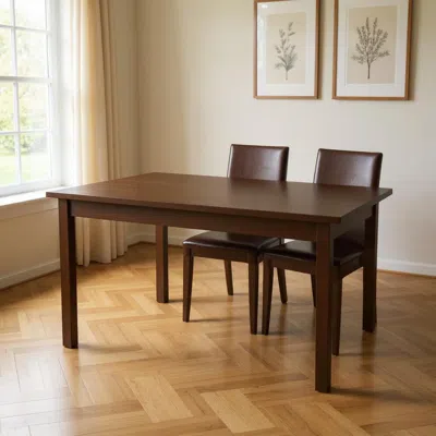 Hivvago 48" Coffee Solid Wood Dining Table In Brown