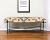 Hivvago 48" Cream And Black Cotton Blend Upholstered Southwest Bench In Multi