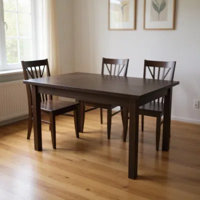 Hivvago 48" Dark Brown Solid Wood Dining Table