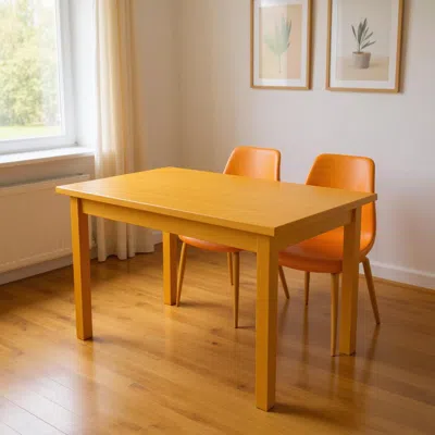 Hivvago 48" Goldenrod Solid Wood Dining Table In Yellow