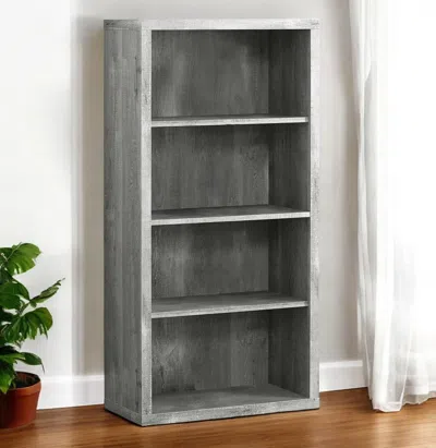 Hivvago 48" Gray Wood Four Tier Bookcase