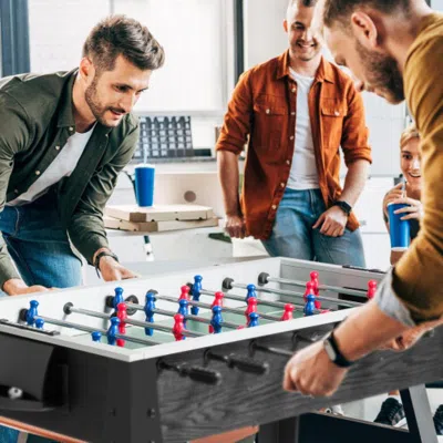 Hivvago 48 Inch Competition Sized Home Recreation Wooden Foosball Table-black