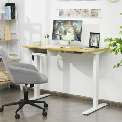 Hivvago 48-inch Electric Standing Adjustable Desk With Control Panel And Usb Port-natural