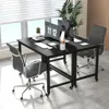 Hivvago 48 Inch Mobile Computer Workstation With 4 Smooth Casters-black