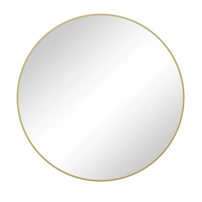 Hivvago 48-inch Oversized Round Metal Framed Mirror - Gold