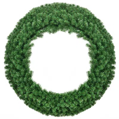 Hivvago 48 Inch Pre-lit Cordless Artificial Christmas Wreath In Green