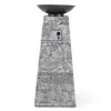 Hivvago 48 Inch Propane Fire Bowl Column With Lava Rocks And Pvc Cover-gray In Gray