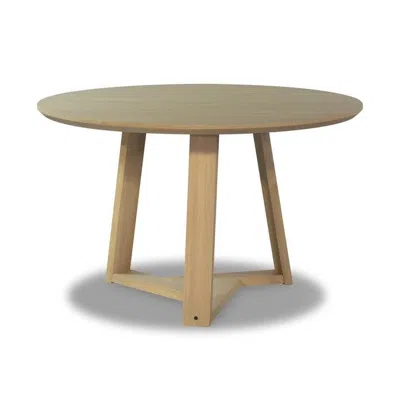 Hivvago 48 Inch Round Solid Wood Dining Table In Brown