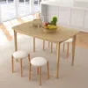 Hivvago 48 Inch Solid Wood Dining Table With Rubber Wood Supporting Legs For Kitchen Dining Room-natural