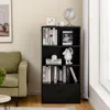 Hivvago 48 Inch Tall 4 Tiers Wood Bookcase With Drawer-black