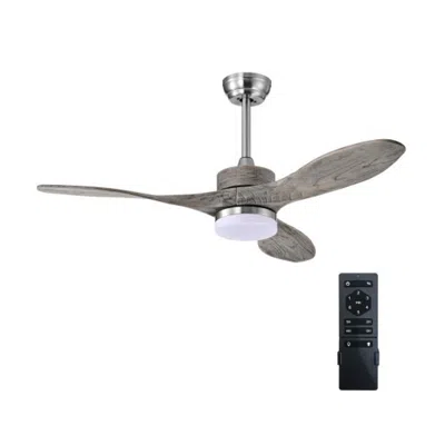 Hivvago 48 Inch Wood Ceiling Fan With Led Lights And 6 Speed Levels In Brown