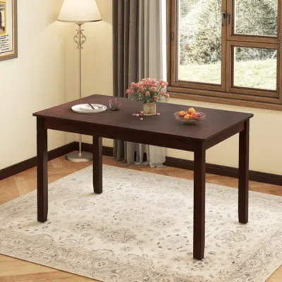 Hivvago 48-inch Wooden Dining Table For 4 People Rectangular Kitchen Table With Rubber Wood Legs-cherry