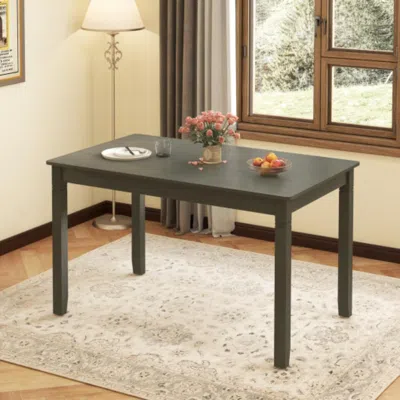 Hivvago 48-inch Wooden Dining Table For 4 People Rectangular Kitchen Table With Rubber Wood Legs-gray