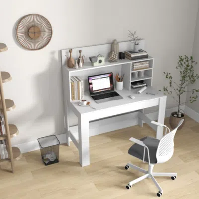 Hivvago 48 Inch Writing Computer Desk With Anti-tipping Kits And Cable Management Hole-white