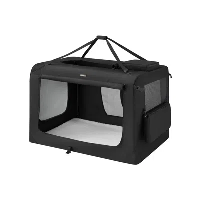 Hivvago 48 Inches Collapsible Soft Dog Crate - Black In Blue