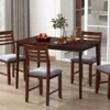 Hivvago 48 Inches Mid Century Dining Table For 4 With Rubber Wood Legs-brown