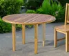 Hivvago 48" Natural Rounded Solid Wood Outdoor Dining Table In Brown